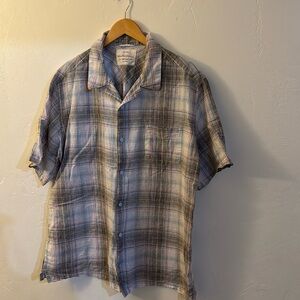 Original weatherproof vintage mens short sleeve button down plaid relaxed xl